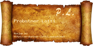 Probstner Lotti névjegykártya